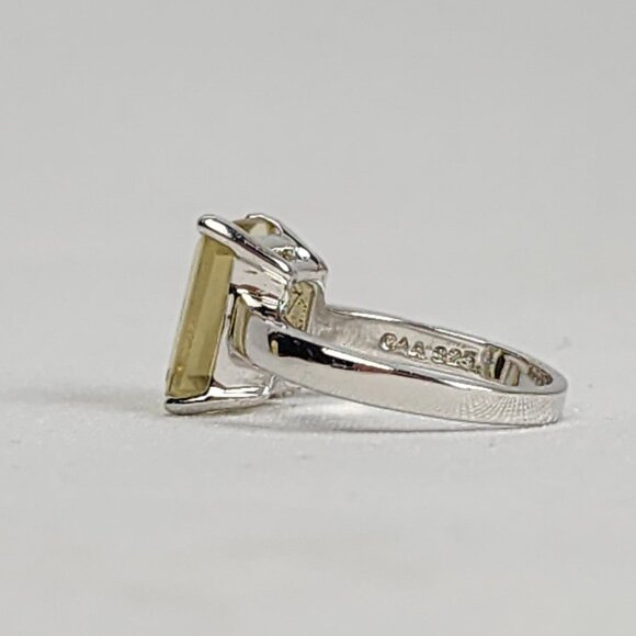 925 Sterling Silver Yellow Citrine Gemstone Ring Size 8 - Picture 3 of 8